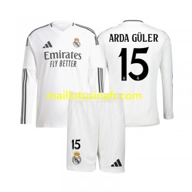 Maillot de Foot Real Madrid Arda Guler 15 Domicile 2024-25 Manches Longues - Enfant